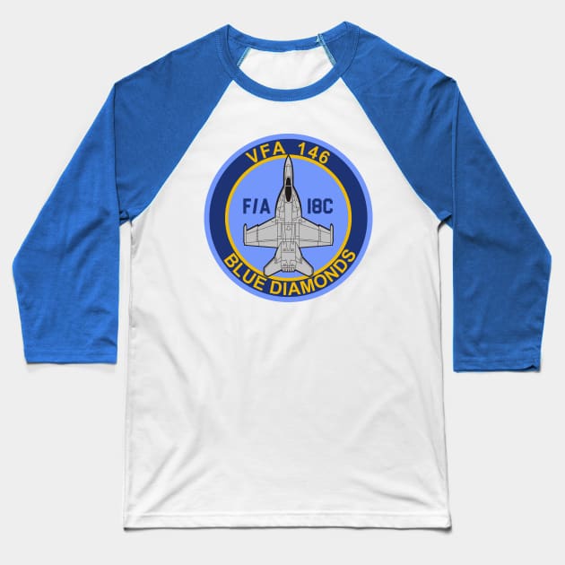 VFA-146 Blue Diamonds - F/A-18 Baseball T-Shirt by MBK